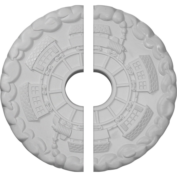 Ekena Millwork Kendall Train Station Ceiling Medallion, 18 1/2"OD x 3 7/8"ID x 1"P CM18KD2 - main